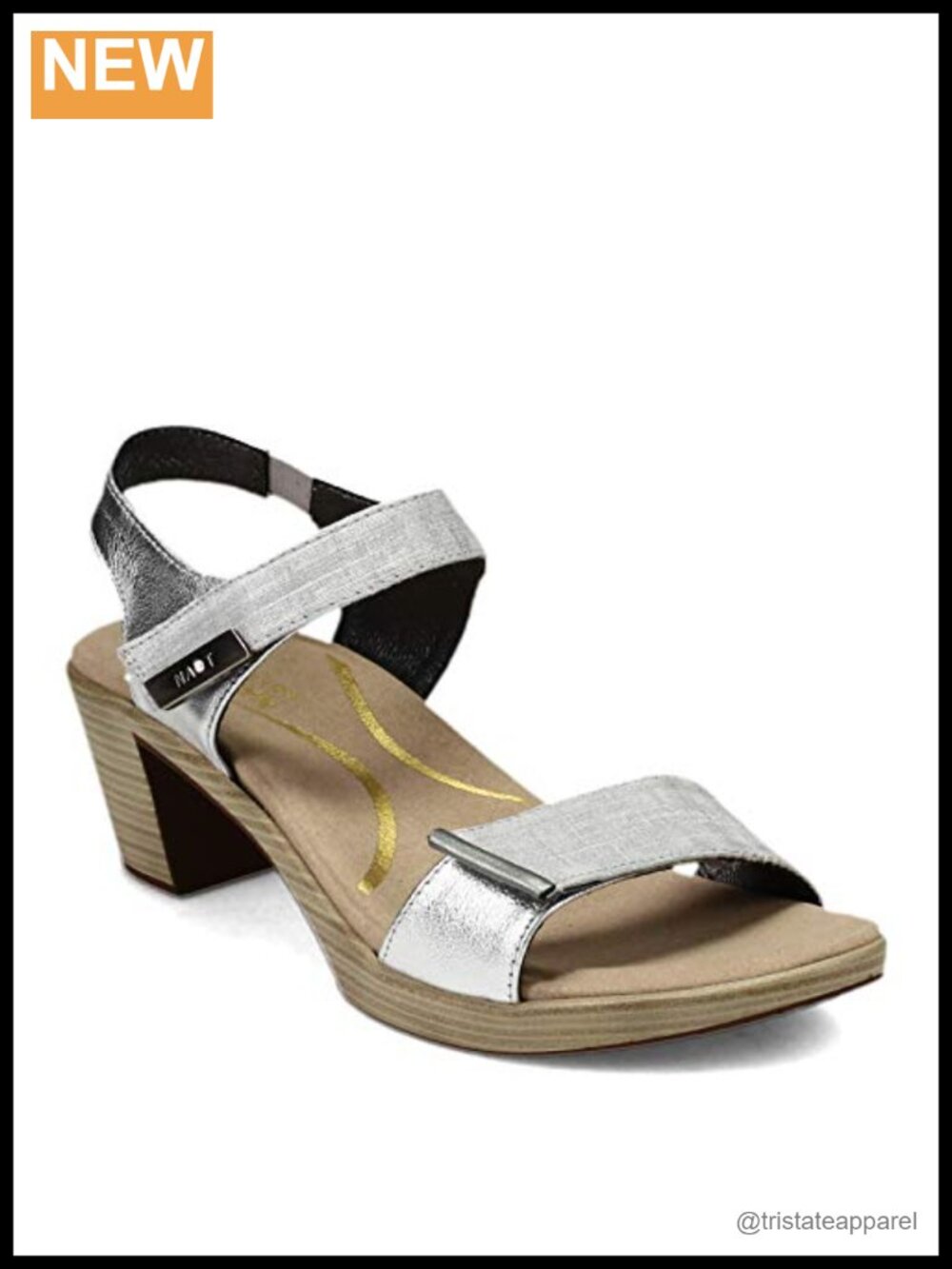 NAOT Intact Leather Slingback Wedge Sandal Adjustable Rhinestone